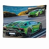 Ulticool - Car Auto Wandteppich Tapestry Dekoration Wohnung - 200 x 150 cm groß - Wandtuch Wandbehänge - Accessoires für Schlafzimmer Wohnzimmer Kinderzimmer - Grün