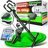 Neu Tretmann Hometrainer fahrrad Klappbar Set-extra bequem & leise- [RelaxFoam] bis 150KG Belastbar Ergometer fahrrad, Heimtrainer fahrrad, Ergometer Heimtrainer Senioren, Fitnessbikes, home trainer