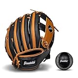 Franklin Sports Unisex Jugend Youth RTP Baseballhandschuhe – Tballhandschuh + Ball Jungen + Mädchen Teeball Handschuh Set – Kinder + Kleinkind – Rechtshänder – 24,1 cm – Hellbraun, Schwarz/Braun, 9.5'
