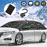 Big Ant Halbgarage Auto Winter Autoabdeckung Frontscheibenabdeckung, Abdeckplane Windschutzscheibe mit Reflexstreifen, Scheibenabdeckung Eisschutzfolie gegen Schnee, EIS, Frost, UV - 375 * 235cm