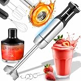 Retoo Stabmixer Set 1200W 15000 U/min Pürierstab mit Turbofunktion und 8 Geschwindigkeitsstufen Kragen mit Spritzschutz Elektrische Multifunktions Hand Blender reichhaltiges Zubehör Set