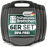 Loco Bird Frühstücksbrettchen Spülmaschinenfest - Brettchen 25x16cm, Schneidebrett Kunststoff BPA freie, Hygienisches Brotzeitbrett für die Küche, Vielseitiges Schneidbrett Set, Robustes Cutting Board