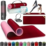 KESSER® Gymnastikmatte mit Tragegurt rutschfest TPE Yogamatte Gepolstert & rutschfest Fitnessmatte, 183 x 61 Trainingsmatte für Fitness Sportmatte, Pilates & Gymnastik + Tragegurt & Tasche, extradick