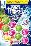 WC FRISCH Kraft Aktiv Duftspüler Hawaii (2*50 g), WC Reiniger für Reinigung bei jeder Spülung, Duftsteine für langanhaltend frischen Duft, + 50 % Anti-Kalk Effekt*