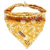 Lionet Paws Hunde Bandana Kopftücher Hundehalstuch Dreieckstuch für Kleine, Mittelgroße und Große Hunde Weiße Blume
