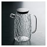 AYCDL Retro-Glaskrug Mit Deckel, Hitzebeständige Karaffe Mit Edelstahlsieb, Großes Fassungsvermögen, Teekanne, Saftkrug, Wasserflasche,A