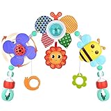 Carastek Kinderwagen Spielzeug für Spielbogen Baby Motorikspielzeug, Babies Spielebogen für Babybett Spielzeug und Babyschale Spielzeug, Babyspielzeug 0-12 Monate, Baby Geschenk Junge Mädchen (B)