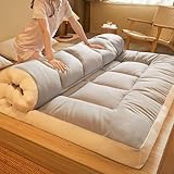 Zusammenklappbares Futon-Japanisches Tatami, Gepolsterte Japanische Futon-Matratze, Dickes Tatami, Rollendes Japanisches Bodenbett, rutschfeste Decke Für Freundliches Studentenwohnheim(120 * 200cm)