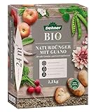 Dehner Bio Naturdünger mit Guano, hochwertiger Dünger für Gemüsepflanzen / Gartenpflanzen, organisch mineralischer NPK-Dünger, ökologisch wertvoll, 2.5 kg, für ca. 25 qm, bunt