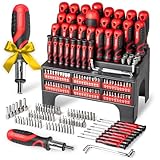 WALTER XXL Schraubendreher- & Bit-Set 100-teilig – Geschenk für Papa, Männer + Handwerker –inkl. Präzisions- & Winkelschraubendreher, Stecknüsse, Ratschen-Schrauber – Kreuzschlitz, Sechskant