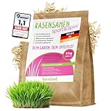 halmland® Rasensamen schnellkeimend 5kg für 200m² - strapazierfähiger Sport-und Spielrasen - Grassamen trockenresistent Frühjahr - aus Deutschland - Nachsaat, Rasensaat