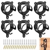 PORFOYO Pferde-Zaumzeughalter, 6 Stück Trensenhalter Pferd, Equestrian Bridle Hanger Mit Rohren Und Schraube, Halterung Zaumzeug, Trensenhalter Aus Metall Für Sattelkammer, Scheune, Stall (Schwarz)