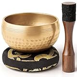 Tibetisches Klangschalen‑Set – Authentisches Schlichtes Design – Klangschale & Meditationsschale With Cushion, Mallet & Guide – Chakra‑Ausgleich – Sound Bath Instruments – Therapeutische Klanggeräte