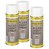 3x BREHMA Alles Dichtspray sprühbarer Kunststoff zum Abdichten Sprühdichtung weiss