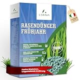 LERAVA® Rasendünger Frühjahr – 18kg - Stickstoffdünger mit Langzeitwirkung, für grünen Rasen, 3 Monate Nährstoffversorgung, gleichmäßige Nährstoffverteilung, Rasen Dünger, Dünger Gras, Dünger Rasen