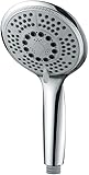GRIFEMA Duschkopf Hochdruck – Wassersparende Regendusche XXL (Durchmesser 120mm) mit 5 Strahlarten, Handbrause & Brausekopf Dusche, Chrom, Leicht zu Reinigen, G803