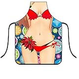 IHEHUA Schürze, Geschenk, Küche für Männer, Party, Frauen, Neuheit, Küche, Esszimmer und Bar Kleideraufbewahrungssystem (Red, One Size)