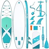 Glymnis SUP Board Stand Up Paddling Board Aufblasbares Stand Up Paddle Board Set 10'6' 320x81x15cm 6 Zoll Dick mit Aluminiumpaddel Luftpumpe und komplettem Zubehör
