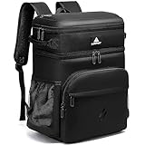 Laripwit Kühlrucksack 54 Dosen Thermo Kühltasche Rucksack Groß Isolierte Doppeldeck mit Kühlfach für Männer Frauen - Perfekte Picknick Reisen Camping Strand, Schwarz