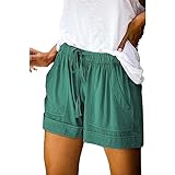 Generisch Schlafshorts Damen Bequeme Taschenhosen-Shorts für Damen mit Taillen-Kordelzug und lässigen Shorts in lockerer elastischer Größe Man Shorts Sale
