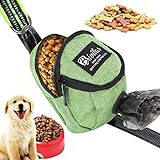 Yoosso Kotbeutelspender für Hunde, Futterbeutel Hundetraining Leckerlitasche Multifunktional mit Kotbeutelspender Leckerlibeutel Hundeleckerli Tasche für Gassigehen Hundetraining (Grün)