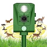 Katzen Abwehrmittel, Ultraschall, Solarenergie, IP66, wasserdicht, mit Einstellbarer Frequenz, zum Vertreiben von Tieren, 5 Modi, verstellbar, Tierabwehr, Ultraschall