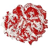 Kunststoff Kette Absperrung, Absperrkette Kunststoffkette, Kunststoffkette Warnkette, 8m Absperrkette Warnkette Plastikkette Rot Weiß Plastikkette Zweifarbig Sicherheitskette