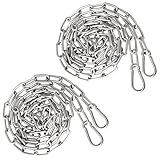 2 stücke Edelstahl Ketten, Stahlkette 1 Meter, Ø3mm Rundstahlkette, Hängesessel Kette, Gliederkette mit Karabiner Edelstahl, Metallkette, Edelstahlkette für Hängesessel, Hängematten, Sandsäcke