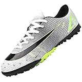Dhinash Fußballschuhe Herren Outdoor Fussballschuhe Sportschuhe Athletics Trainingsschuhe Kinder Jugendliche Erwachsene Professionelle Football Schuhe Grau 38EU