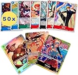 50 One Piece Karten – Englisch | Plus 1 seltene Karte garantiert | Sammelkarten-Set mit epischen Illustrationen | Ideal für One Piece TCG Fans | Mit HeartGlobal® Versandschutz