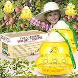 JNKNT Wespenfalle Bienenfalle Fänger Outdoor Hängende Wespenabwehr Insektenfalle Ungiftig Wiederverwendbar Gelbe Jacke Hornissenfänger Gelb - 2 Pack, Sicher und Einfach zu Bedienen