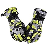 MQODLFP Schilaufen Handschuhe Ski Handschuhe Winddicht Wasserdicht Winter Warme Handschuhe Ski, Ski Bergsteigen Reiten Männer und Frauen L (Gelb und)