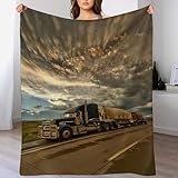 LTTTT LKW Kuscheldecke Couchdecke Decke Aus Flannel - Tagesdecke Wohndecken Für Sofa, Couch Oder Als Bettüberwurf 100×130cm
