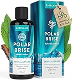 FJORLAND® Polarbrise BIO Saunaaufguss Eukalyptus, Minze, Cedernholz 100 ml - Natürlicher Saunaduft mit ätherischen Ölen - Sauna Aufgussmittel extra hochdosiert