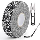 LBING Schläger Tape Hockeyschläger Tape 25M Rutsch Griffband Sporttape Eishockey Griffband Schlägertape Mit 1 Stück Schere (schwarz und weiß)