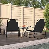Ziaphsol Schaukelliegen 2er Set, Schwarz, Stahl und Textilene, 89x58x93,5 cm, für Garten, Pool und Terrasse, Bequeme Entspannung