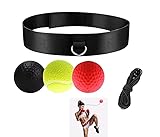 PEKMAR Boxen Reflex Ball mit Kopfband, Home Boxen Training Ball, verstellbares Stirnband, Reaktionsball, Bungee-Cord Verwendet, 3 Schwierigkeitsstufen, für Boxtraining Mixed Martial Fitness Arts