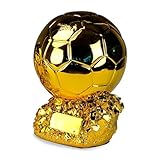 SUSANMAISON Goldener Ballon, Fußballmeisterschaft, Preistrophäe, personalisierbar, Spielerpreis, Fußball-Nachbildung, Fan, Sammlerstück, Geburtstagsgeschenk, 15 cm