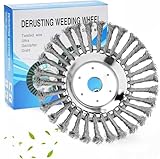 BTSXZCZ Unkrautbürste für rasentrimmer – 25,4 mm Bohrung, Stahlbürste,Drahtbürste Für Freischneider Unkrautbürste,effiziente Entfernung von Unkraut und Moos (6 Zoll)