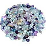 Canollo 100g Muggelsteine Bunt Kinder, Glasnuggets Bunt, Glassteine Bunt Deko, Dekosteine für Vasen 7-9mm, Premium Glassteine Deko, Muggelsteine Bunt, Mosaiksteine zum Basteln (Bunte Fluorit)