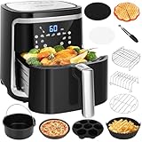 Aigostar Cube Smart WiFI Heißluftfritteuse 7L XXL mit 12 Stück Airfryer Zubehör, Friteuse Heissluft 1900W Heissluftfriteuse, APP-Steuerung, 7 Programmen, Warmhalten, 20 Rezepte, 6-10 Personen