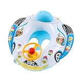 Der JYJLLM Schwimmring in Form eines Autos hat Armlehnen und eine Rückenlehne, die nicht leicht umzurollen ist. Babyschwimmring für Babys, aufblasbarer Sitz