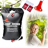Campingdusche 20L,Solar Dusche Tasche,Solardusche Camping,Campingdusche Solar,Dusche Camping Solar,Mobile Dusche Camping,Tragbare Solar-Wassersack für Garten,Reisedusche mit Duschkopf Schlauch