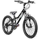 Galano GA20 20 Zoll Kinderfahrrad MTB Jugendfahrrad Mountainbike Jugend Kinder Fahrrad ab 6 (schwarz/grau, 26 cm)