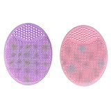 AEIOPRS 2 Pcs Gesichtsreinigungsbürste Weiche Silikon Gesichtsbürste für Porenreinigung Mitesserentfernung und Peeling Gesichtsmassagebürste Einzigartiges Make-up Werkzeug für Mädchen Rosa Lila
