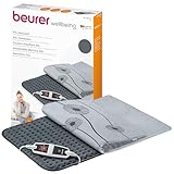 Beurer HK 125 Heizkissen (XXL-Format, mit 6 Temperaturstufen, Abschaltautomatik und LED-Schalter, maschinenwaschbar), grau, 1 Stück (1er Pack), 60 x 40 cm