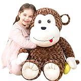 IKASA Groß AFFE Kuscheltier Riesen Stofftier,78cm Gross Plüschtier Riesige Plüsch Spielzeug Jumbo XXL XL Stofftiere,Geschenk für Kinder