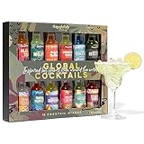 Thoughtfully Gifts Global Cocktail-Mix Set - Geschenk-Set Mit 12 Aromen zum Mischen Für Cocktails (ohne Alkohol) - 12 x 70 ml