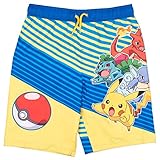 Pokemon Badehose mit LSF 50+, für kleine Kinder bis große Kinder, Größen 32-42-44, gelb/blau, 14-16