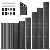 INMOZATA PVC Sichtschutzmatte 180x500cm mit Dreifach Verstärkung Innen, Balkon Sichtschutz Garten Zaun Sichtschutz mit Kabelbindern,Windschutz Wasserdicht ohne Bohren für Balkon Garten Terrasse-Grau